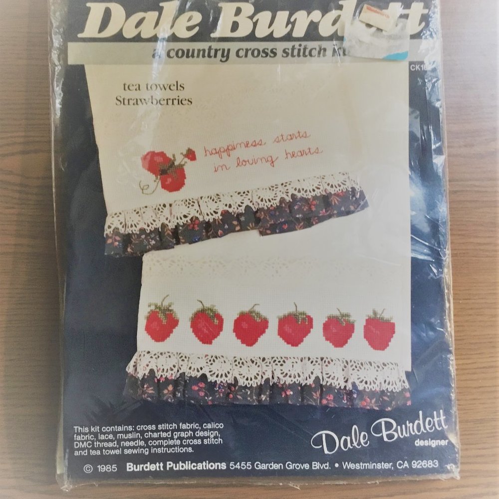 Counted Cross Stitch Kit Strawberry Tea Towel